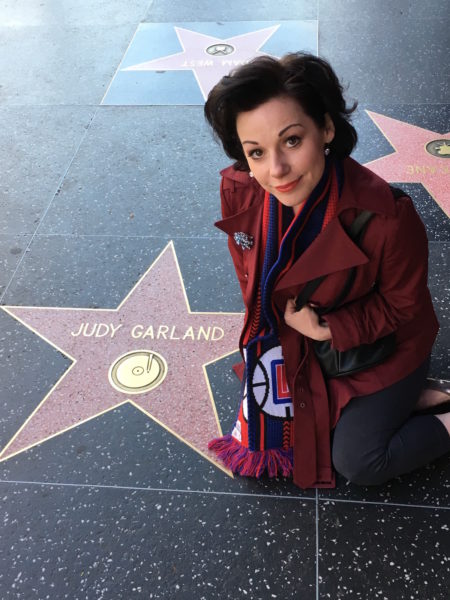 Hollywood walk of Fame. Angela Ingersoll visits Judy Garland