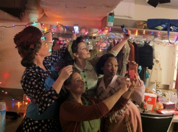 The Merry Wives of Windsor. Backstage. Kelli Fox, Amy Montgomery,Angela Ingersoll, Tiffany Yvonne Cox, Kelli Fox. Chicago Shakespeare Theater.