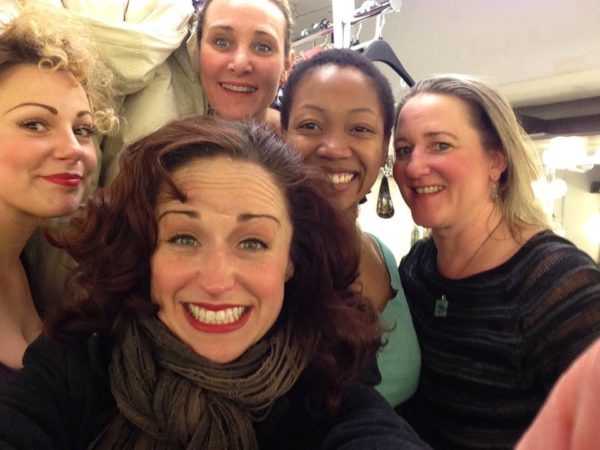 The Merry Wives of Windsor. Backstage. Angela Ingersoll, Heidi Kettenring, Amy Montgomery, Tiffany Yvonne Cox, Kelli Fox. Chicago Shakespeare Theater.