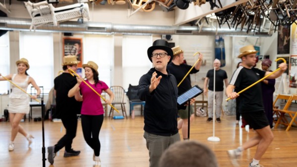 Follies rehearsal. Anthony Rapp. Porchlight Music Theatre.